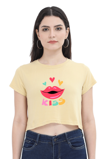 BlueLander Kiss Crop Top Elevate Your Style with Trendy Comfort and a Touch of Playful Elegance