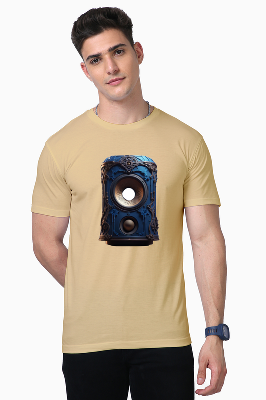 Supima Symphony: Unveil Your Inner Music with Bluelander's Enhanced Design in Half Sleeve T-Shirt