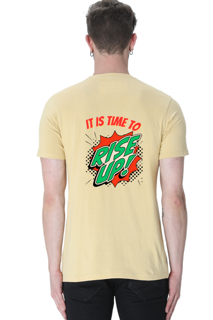 Bluelander's Half Sleeve Cotton Tee: Walk in Style with Enhanced Back Design.
