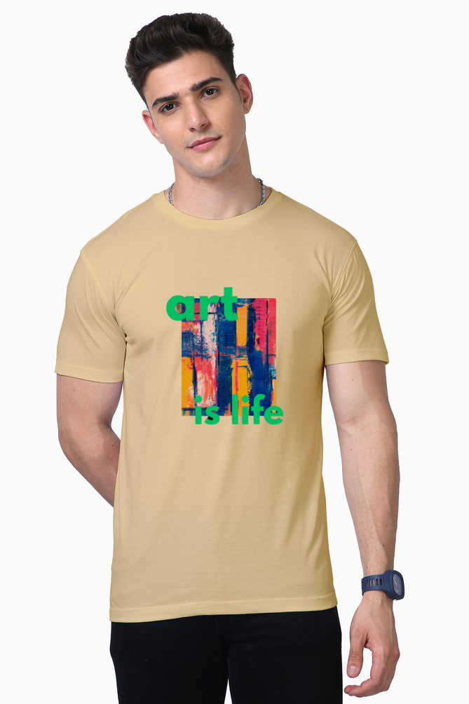 Express Your Artistry in Comfort: Bluelander Supima Half Sleeve T-Shirts – Supreme Comfort and Enhanced Design for Every Life Artist to Showcase Their Style.