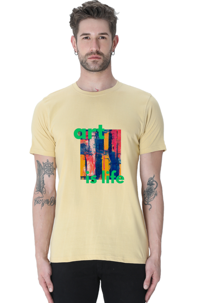 Craft Your Canvas in Comfort: Bluelander Cotton Half Sleeve T-Shirts.Your Wearable Palette for Artistic Expression.