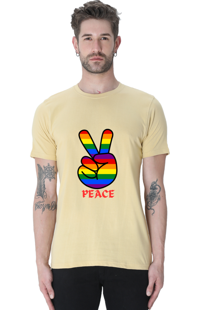 Unleash Your Style Potential: Bluelander's  Cotton Tees – Half Sleeve Comfort with a Standout Design With Peace.