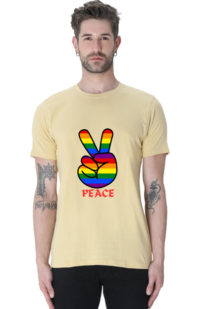 Unleash Your Style Potential: Bluelander's  Cotton Tees – Half Sleeve Comfort with a Standout Design With Peace.