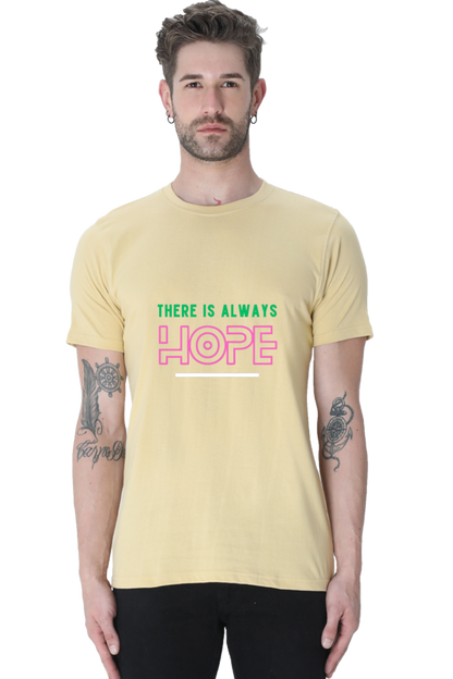 Bluelander Cotton Half Sleeve T-Shirt: Supreme Comfort and a Touch of Hope - Where Style Meets Optimism for a Bright Tomorrow.