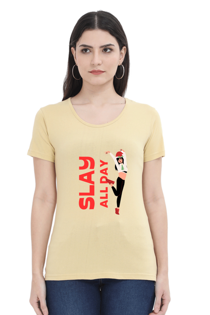 Bluelander Girl Round Neck Cotton Half Sleeve T-Shirt: Embrace Style with Our Latest Design, Slay All Day with Power