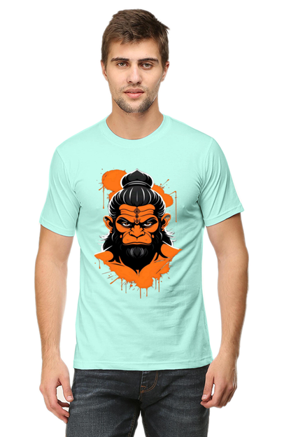Bluelanders Divine Protection: Soft and Bio-Washed Hanuman premium unisex cotton T-Shirt.