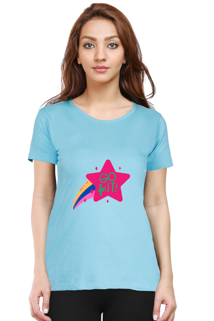 Show Your Feminism with Colors of Love: Bluelander's Girls Cotton Half Sleeve Shirt - Empower Your Style!