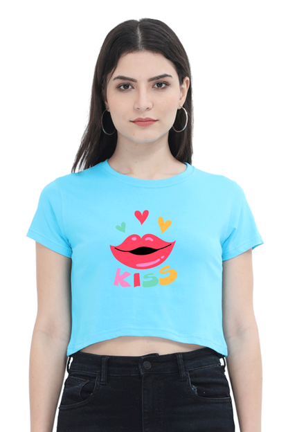 BlueLander Kiss Crop Top Elevate Your Style with Trendy Comfort and a Touch of Playful Elegance