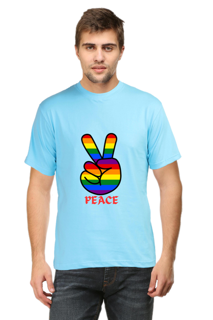 Unleash Your Style Potential: Bluelander's  Cotton Tees – Half Sleeve Comfort with a Standout Design With Peace.