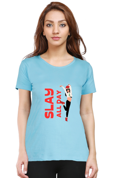Bluelander Girl Round Neck Cotton Half Sleeve T-Shirt: Embrace Style with Our Latest Design, Slay All Day with Power