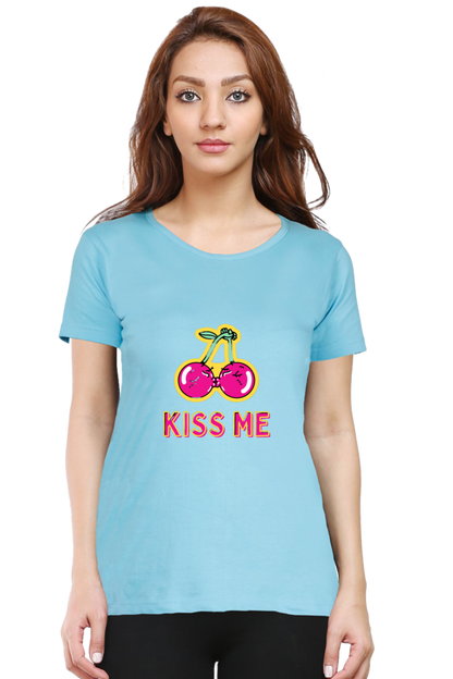 Bluelander Girl Round Neck Half Sleeve T-Shirt: Embrace Style with a Kiss of Comfort in Every Thread!