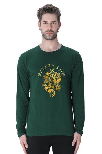 BlueLander Full Sleeve Gold Vinyl Printing Live Your Golden Life with Our Fashion  Supreme Style and Quality