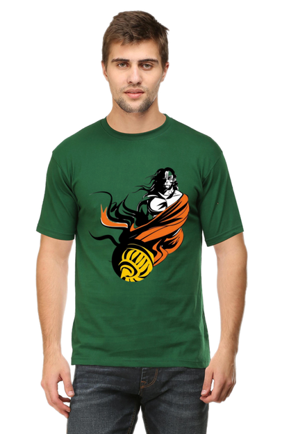 Hanuman's Blessing: Bluelanders Premium Cotton Bio-Washed Half-Sleeve T-Shirt.