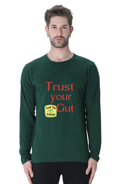 Embrace Success in Comfort: BlueLander Full Sleeve Cotton T-Shirt - Trust Your Gut, Trust the Process, and Keep Going!