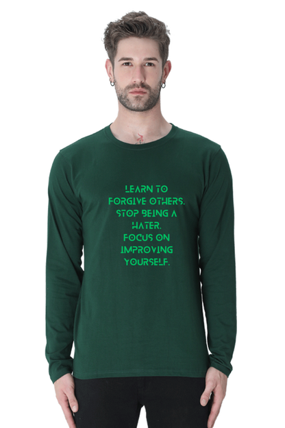 Bluelander Cotton Full Sleeve T-Shirt: Elevate Comfort with Enhanced Motivational Quotes - Inspire Yourself and Others with Colorful Style.