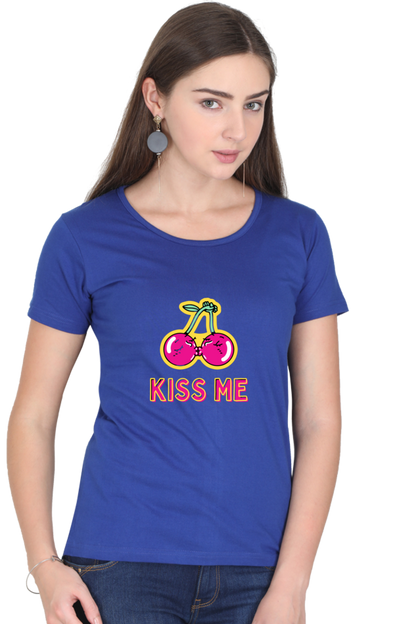Bluelander Girl Round Neck Half Sleeve T-Shirt: Embrace Style with a Kiss of Comfort in Every Thread!