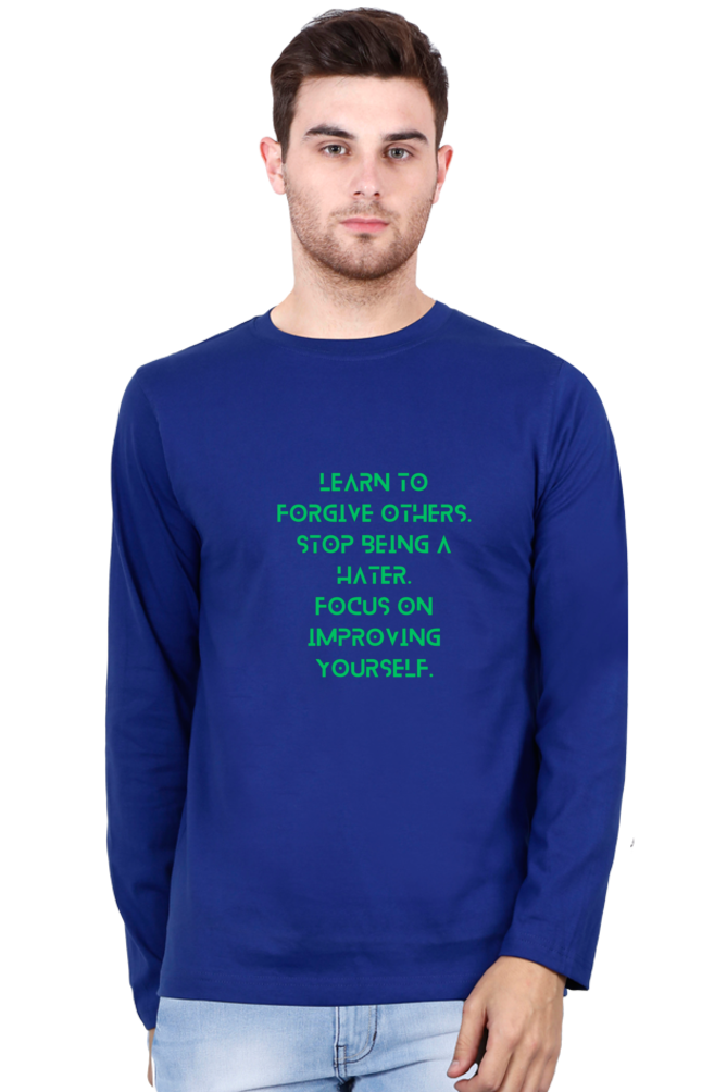 Bluelander Cotton Full Sleeve T-Shirt: Elevate Comfort with Enhanced Motivational Quotes - Inspire Yourself and Others with Colorful Style.