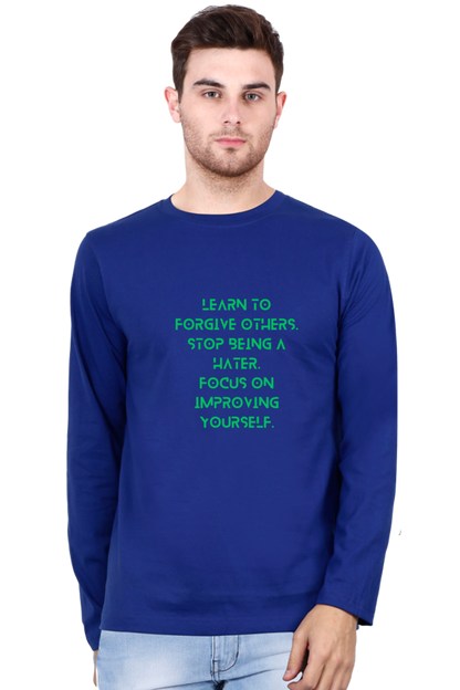Bluelander Cotton Full Sleeve T-Shirt: Elevate Comfort with Enhanced Motivational Quotes - Inspire Yourself and Others with Colorful Style.