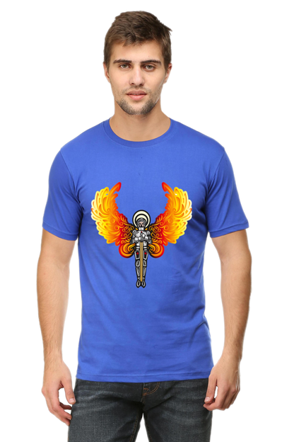 Step into the Future of Fashion with Bluelander's Cotton Half Sleeve T-Shirts: Experience Night Glow Designs that Illuminate Your Style!