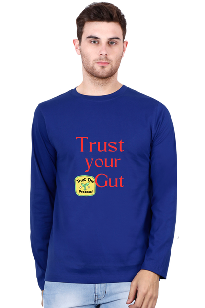Embrace Success in Comfort: BlueLander Full Sleeve Cotton T-Shirt - Trust Your Gut, Trust the Process, and Keep Going!