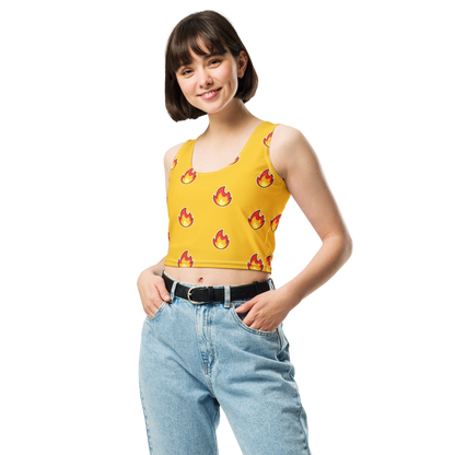 Embrace Timeless Style with Bluelander's All Over Print Crop Tops.