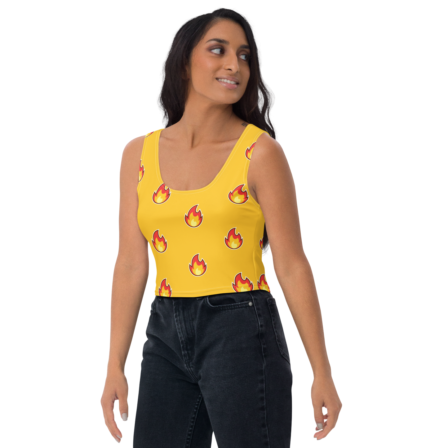 Embrace Timeless Style with Bluelander's All Over Print Crop Tops.