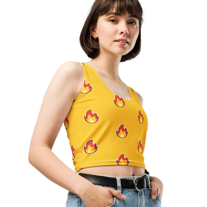 Embrace Timeless Style with Bluelander's All Over Print Crop Tops.