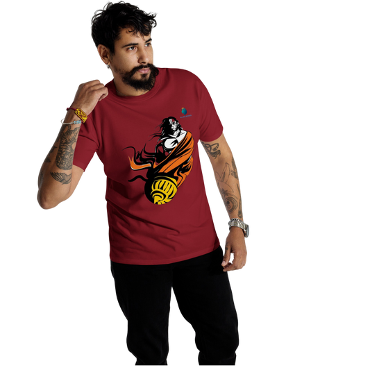 Hanuman's Blessing: Bluelanders Premium Cotton Bio-Washed Half-Sleeve T-Shirt.