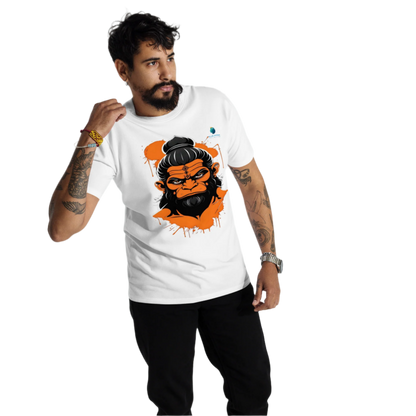 Bluelanders Divine Protection: Soft and Bio-Washed Hanuman premium unisex cotton T-Shirt.