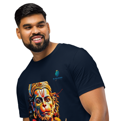 Premium Hanuman T-Shirt: Wear Divine Power,Bluelanders Bio-Washed Cotton