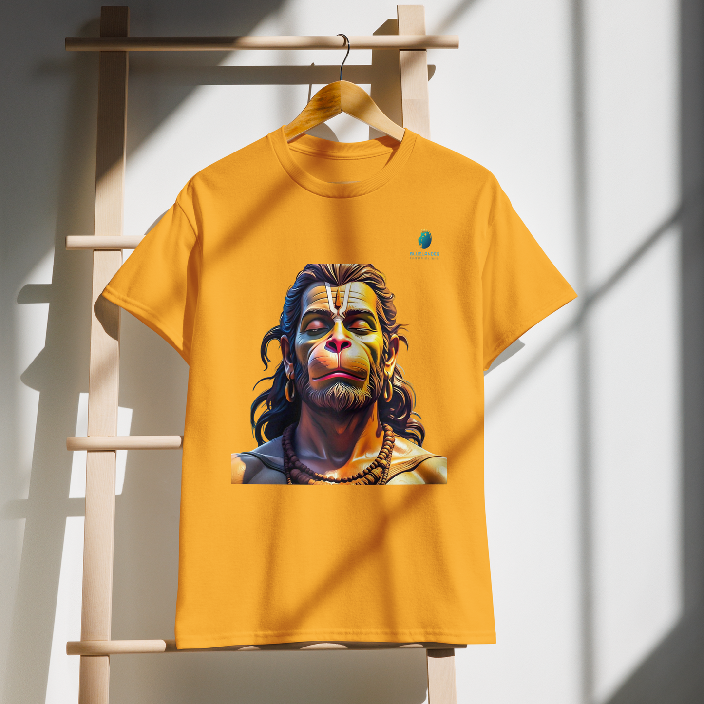 Hanuman Devotion T-Shirt & Tee Bluelander Premium Cotton Divine Spirit Wear.