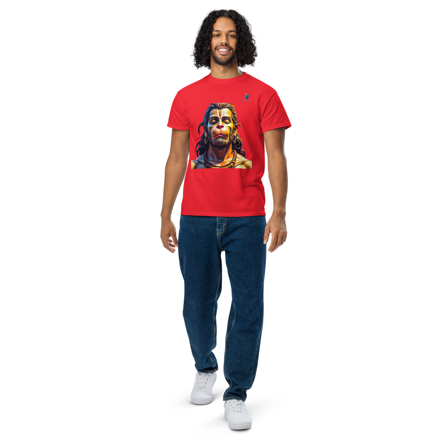 Hanuman Devotion T-Shirt & Tee Bluelander Premium Cotton Divine Spirit Wear.